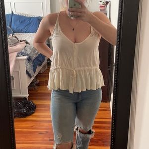 Ivory peplum tank